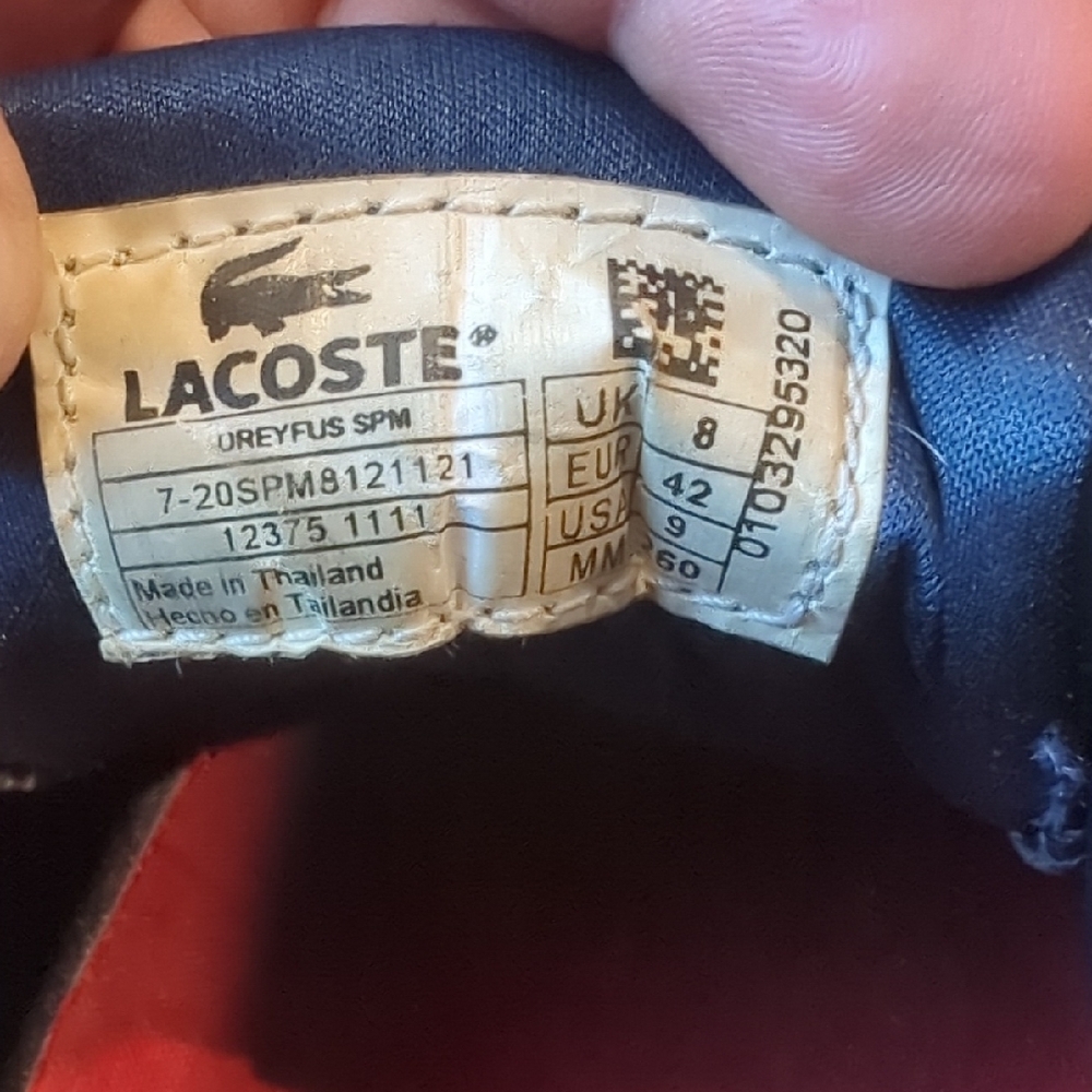 🔥Price Drop🔥Lacoste Navy Blue Leather Boat Shoes with White Laces - Picture 9 of 16
